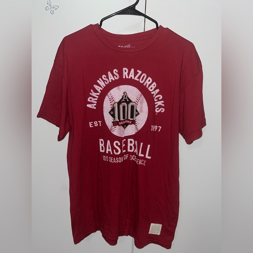 Arkansas Razorbacks Red Baseball T-Shirt